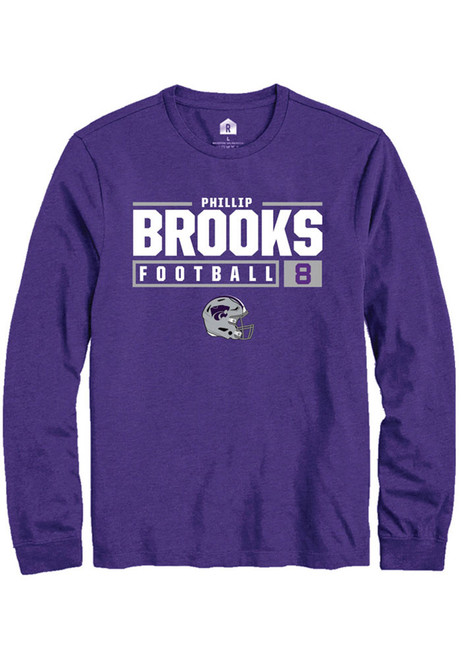 Phillip Brooks Rally Mens Purple K-State Wildcats NIL Stacked Box Tee