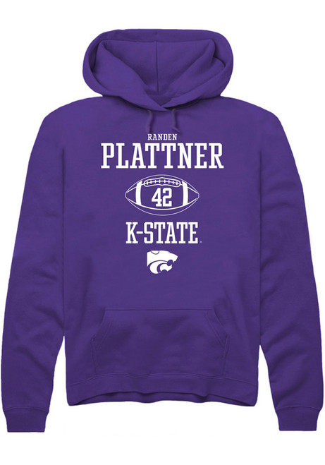 Randen Plattner Rally Mens Purple K-State Wildcats NIL Sport Icon Hooded Sweatshirt
