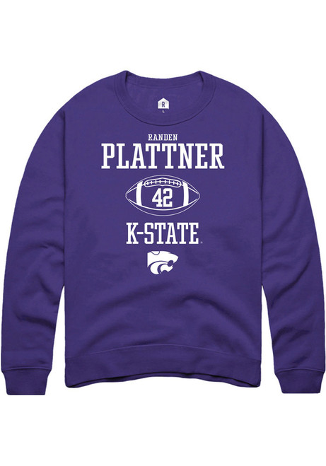 Randen Plattner Rally Mens Purple K-State Wildcats NIL Sport Icon Crew Sweatshirt
