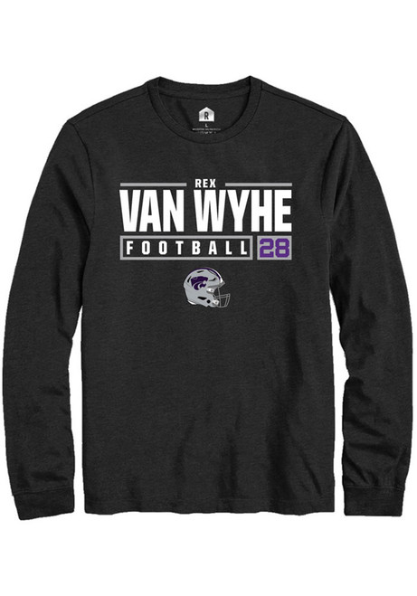 Rex Van Wyhe Rally Mens Black K-State Wildcats NIL Stacked Box Tee