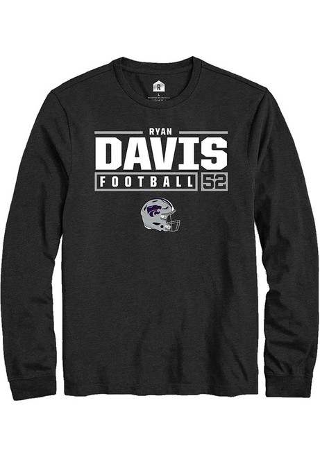 Ryan Davis Rally Mens Black K-State Wildcats NIL Stacked Box Tee