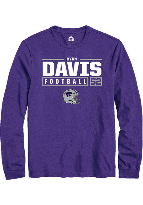 Ryan Davis Rally Mens Purple K-State Wildcats NIL Stacked Box Tee