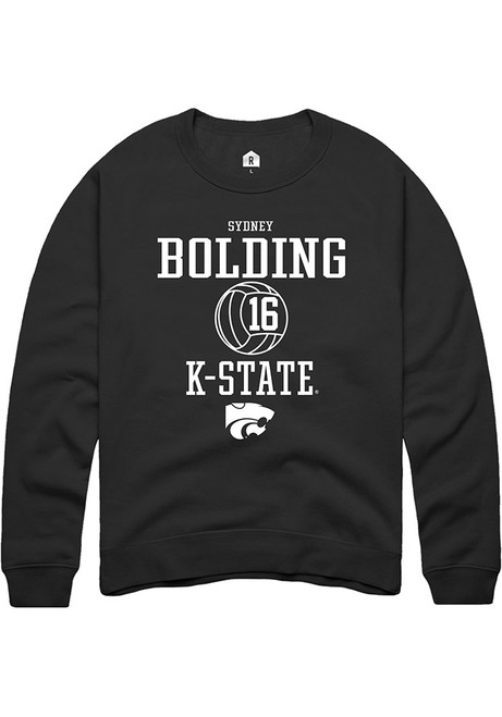 Sydney Bolding Rally Mens Black K-State Wildcats NIL Sport Icon Crew Sweatshirt