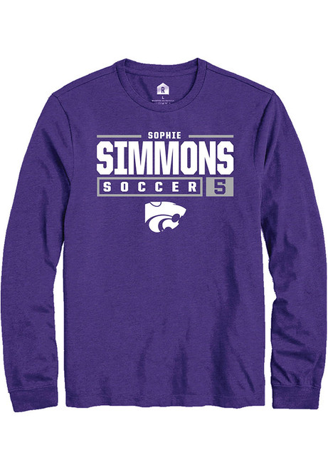 Sophie Simmons Rally Mens Purple K-State Wildcats NIL Stacked Box Tee