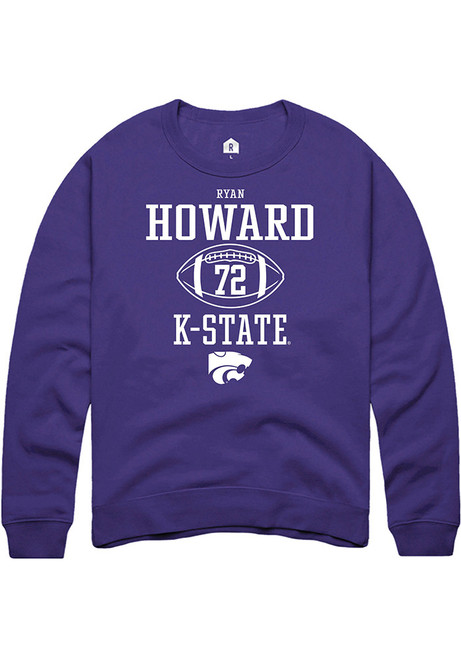 Ryan Howard Rally Mens Purple K-State Wildcats NIL Sport Icon Crew Sweatshirt
