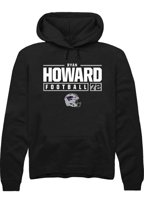 Ryan Howard Rally Mens Black K-State Wildcats NIL Stacked Box Hooded Sweatshirt