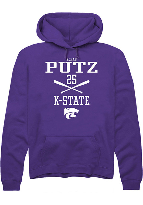 Rohan Putz Rally Mens Purple K-State Wildcats NIL Sport Icon Hooded Sweatshirt