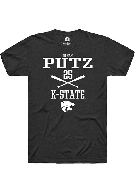 Rohan Putz Black K-State Wildcats NIL Sport Icon Short Sleeve T Shirt