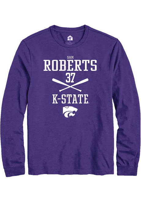 Sam Roberts Rally Mens Purple K-State Wildcats NIL Sport Icon Tee