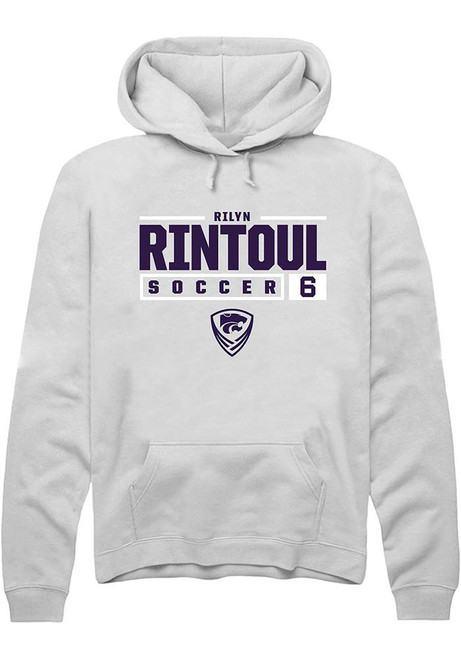 Rilyn Rintoul Rally Mens White K-State Wildcats NIL Stacked Box Hooded Sweatshirt