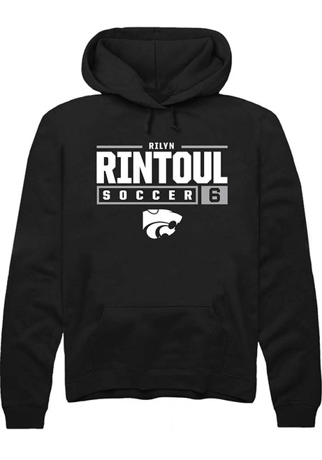 Rilyn Rintoul Rally Mens Black K-State Wildcats NIL Stacked Box Hooded Sweatshirt