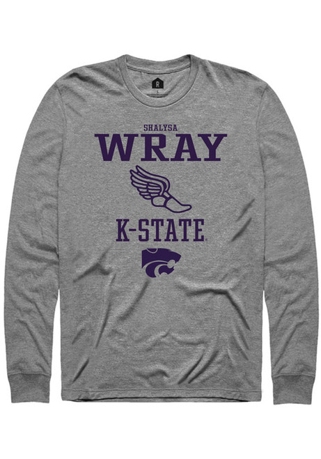 Shalysa Wray Rally Mens Graphite K-State Wildcats NIL Sport Icon Tee