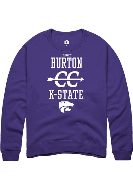 Sydney Burton Rally Mens Purple K-State Wildcats NIL Sport Icon Crew Sweatshirt