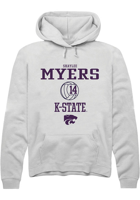 Shaylee Myers Rally Mens White K-State Wildcats NIL Sport Icon Hooded Sweatshirt