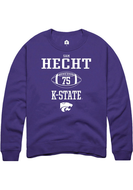 Sam Hecht Rally Mens Purple K-State Wildcats NIL Sport Icon Crew Sweatshirt