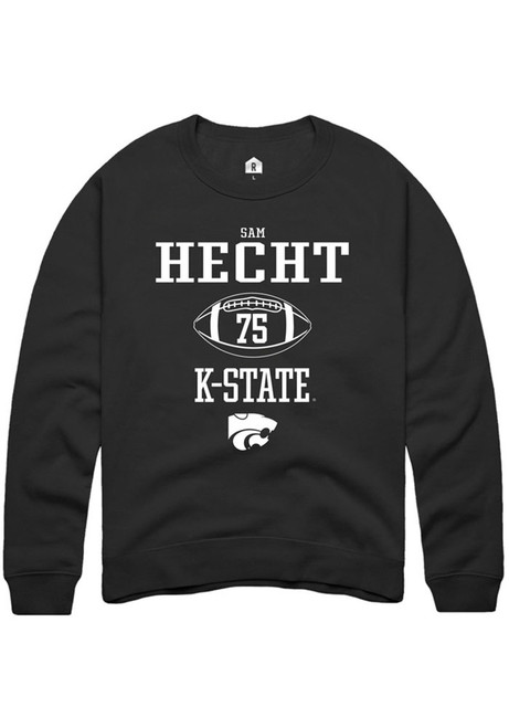 Sam Hecht Rally Mens Black K-State Wildcats NIL Sport Icon Crew Sweatshirt