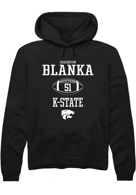Shadryon Blanka Rally Mens Black K-State Wildcats NIL Sport Icon Hooded Sweatshirt