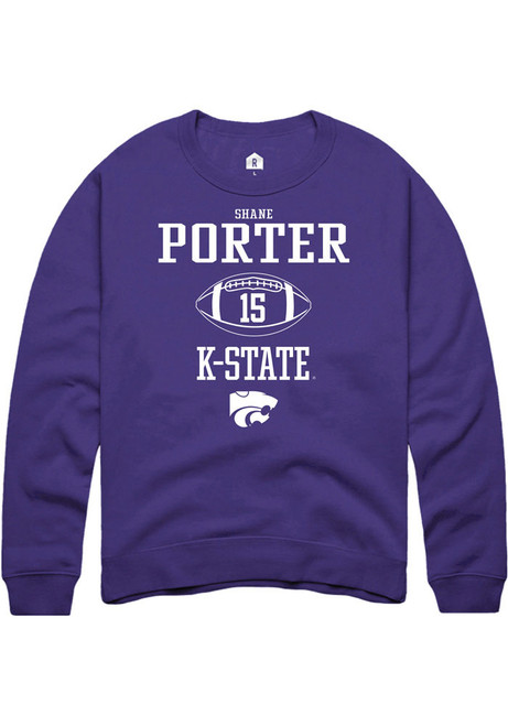 Shane Porter Rally Mens Purple K-State Wildcats NIL Sport Icon Crew Sweatshirt