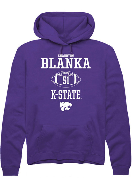 Shadryon Blanka Rally Mens Purple K-State Wildcats NIL Sport Icon Hooded Sweatshirt