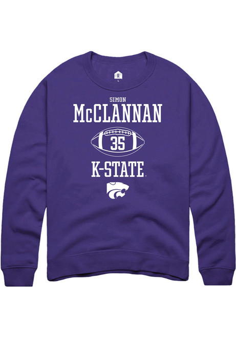 Simon McClannan Rally Mens Purple K-State Wildcats NIL Sport Icon Crew Sweatshirt