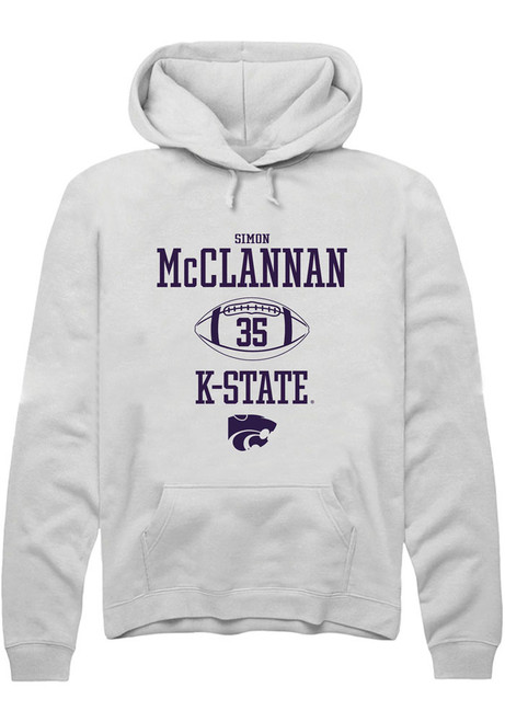 Simon McClannan Rally Mens White K-State Wildcats NIL Sport Icon Hooded Sweatshirt