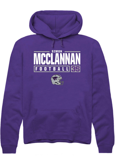 Simon McClannan Rally Mens Purple K-State Wildcats NIL Stacked Box Hooded Sweatshirt