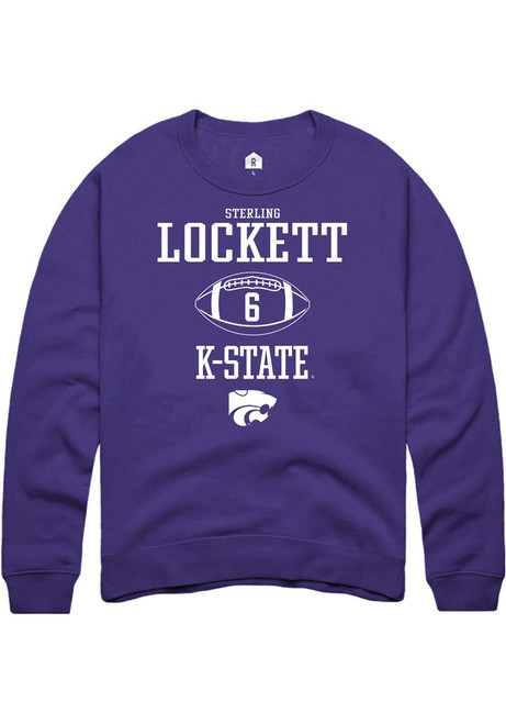 Sterling Lockett Rally Mens Purple K-State Wildcats NIL Sport Icon Crew Sweatshirt