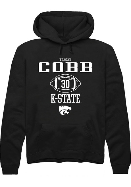 Teagan Cobb Rally Mens Black K-State Wildcats NIL Sport Icon Hooded Sweatshirt