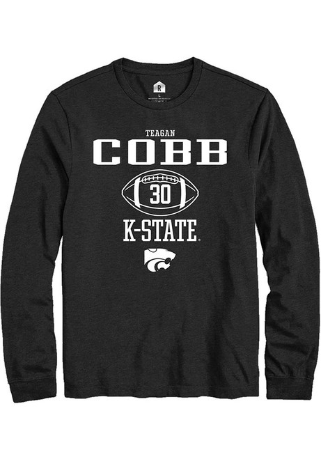 Teagan Cobb Rally Mens Black K-State Wildcats NIL Sport Icon Tee