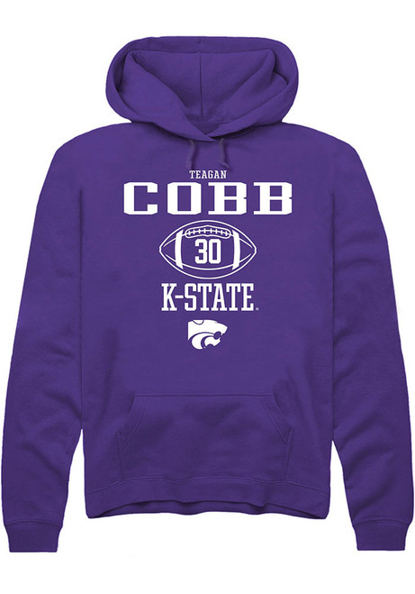 Teagan Cobb Rally Mens Purple K-State Wildcats NIL Sport Icon Hooded Sweatshirt