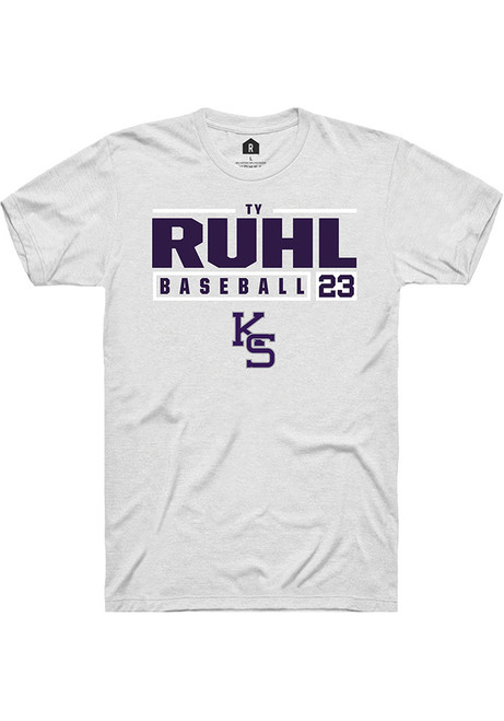 Ty Ruhl White K-State Wildcats NIL Stacked Box Short Sleeve T Shirt