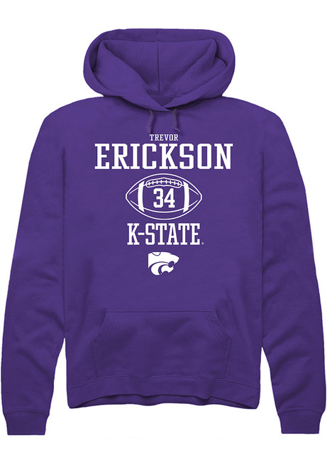 Trevor Erickson Rally Mens Purple K-State Wildcats NIL Sport Icon Hooded Sweatshirt