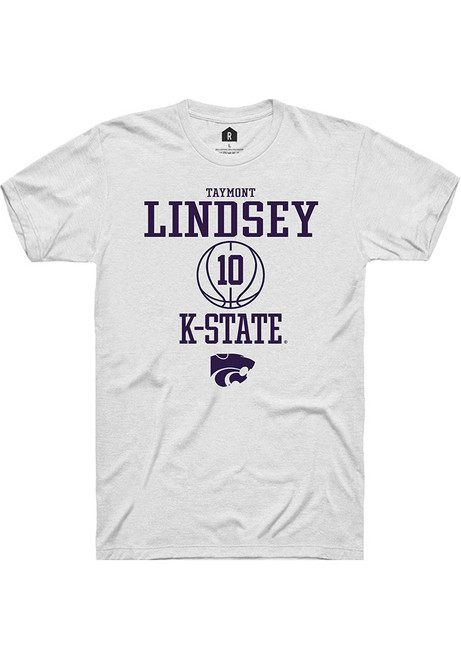 Taymont Lindsey White K-State Wildcats NIL Sport Icon Short Sleeve T Shirt