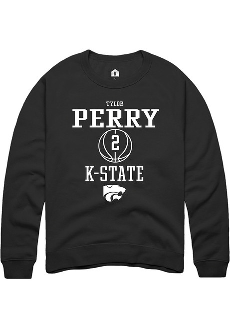 Tylor Perry Rally Mens Black K-State Wildcats NIL Sport Icon Crew Sweatshirt