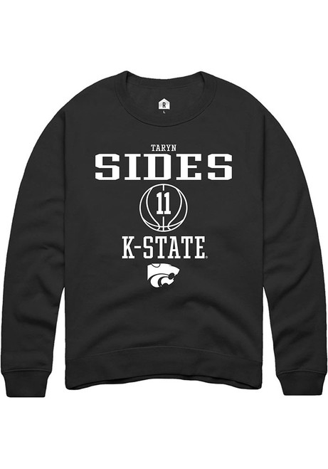 Taryn Sides Rally Mens Black K-State Wildcats NIL Sport Icon Crew Sweatshirt