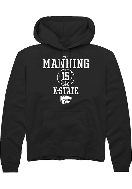 Taj Manning Rally Mens Black K-State Wildcats NIL Sport Icon Hooded Sweatshirt