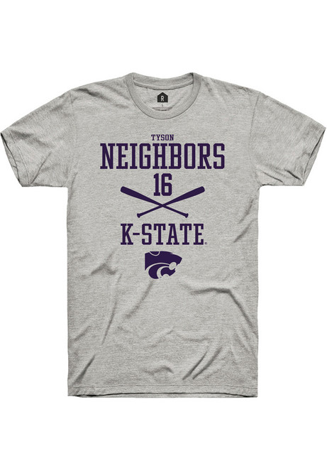 Tyson Neighbors Ash K-State Wildcats NIL Sport Icon Short Sleeve T Shirt