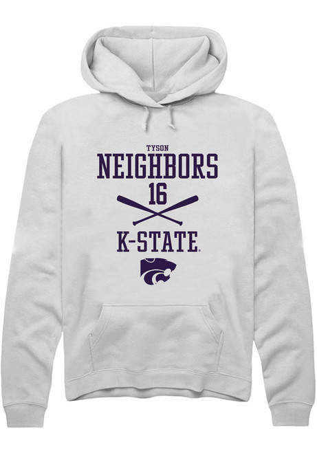 Tyson Neighbors Rally Mens White K-State Wildcats NIL Sport Icon Hooded Sweatshirt