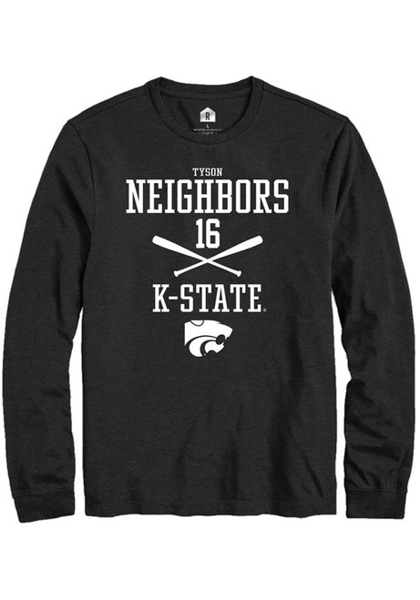 Tyson Neighbors Rally Mens Black K-State Wildcats NIL Sport Icon Tee