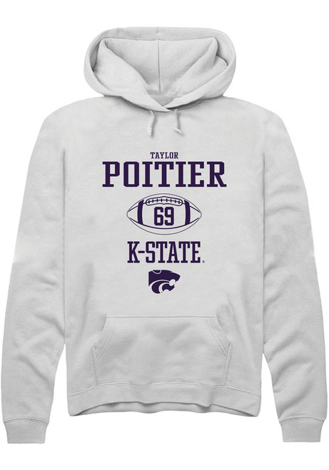 Taylor Poitier Rally Mens White K-State Wildcats NIL Sport Icon Hooded Sweatshirt