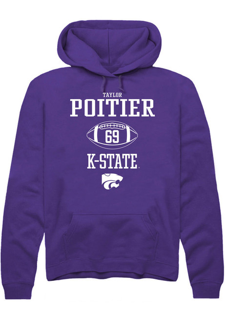 Taylor Poitier Rally Mens Purple K-State Wildcats NIL Sport Icon Hooded Sweatshirt