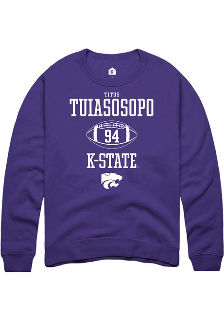 Titus Tuiasosopo Rally Mens Purple K-State Wildcats NIL Sport Icon Crew Sweatshirt