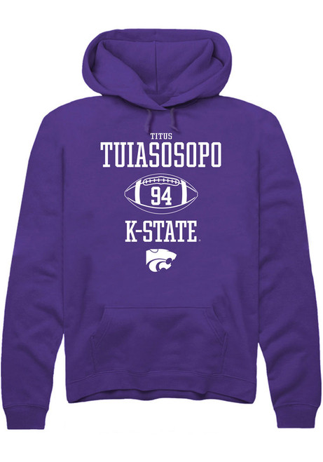 Titus Tuiasosopo Rally Mens Purple K-State Wildcats NIL Sport Icon Hooded Sweatshirt