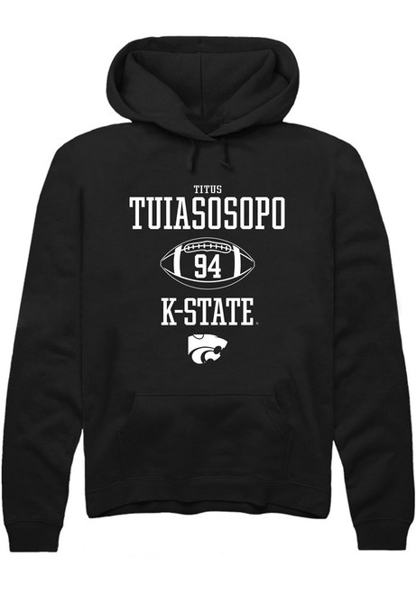 Titus Tuiasosopo Rally Mens Black K-State Wildcats NIL Sport Icon Hooded Sweatshirt
