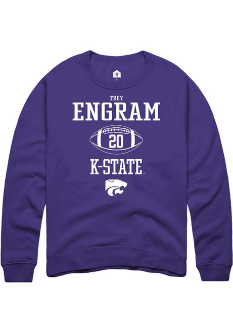 Trey Engram Rally Mens Purple K-State Wildcats NIL Sport Icon Crew Sweatshirt