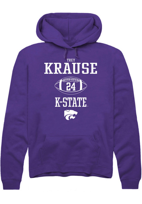 Trey Krause Rally Mens Purple K-State Wildcats NIL Sport Icon Hooded Sweatshirt