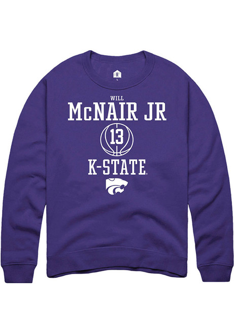 Will McNair Jr. Rally Mens Purple K-State Wildcats NIL Sport Icon Crew Sweatshirt