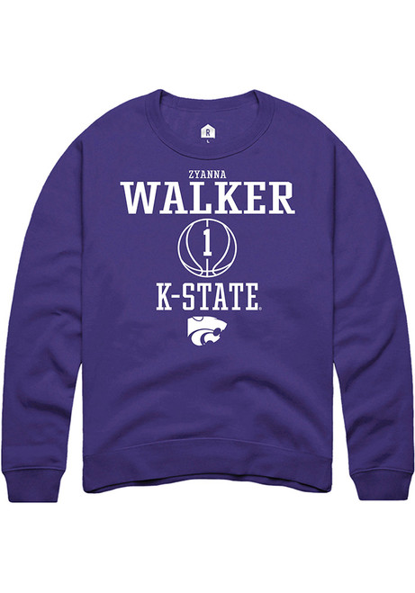 Zyanna Walker Rally Mens Purple K-State Wildcats NIL Sport Icon Crew Sweatshirt