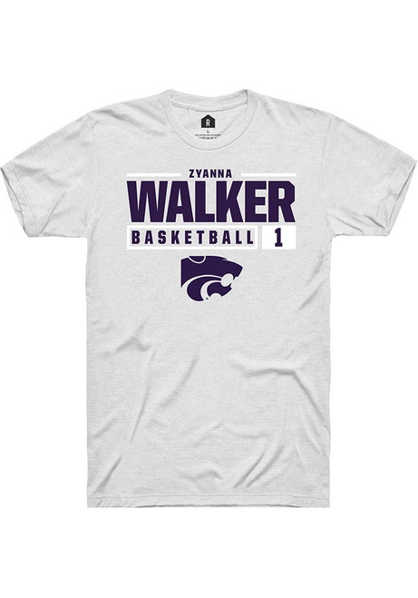 Zyanna Walker White K-State Wildcats NIL Stacked Box Short Sleeve T Shirt