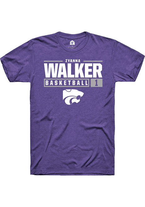 Zyanna Walker Purple K-State Wildcats NIL Stacked Box Short Sleeve T Shirt